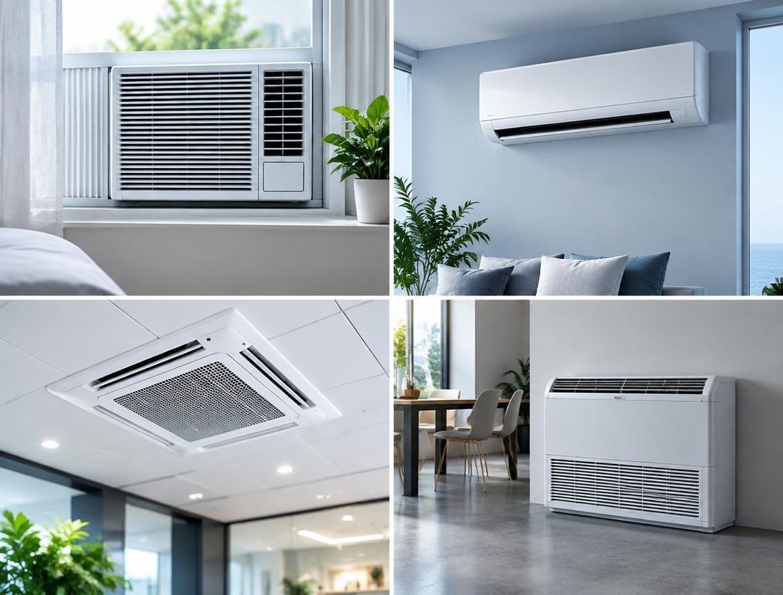 Equipamentos de climatização: janela, split, cassete e piso teto